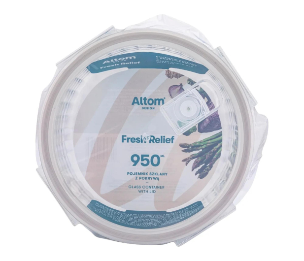 Altom Fresh Relief pojemnik z pok. okrągły 0,95l 18x18x7,5cm taupe - 1580555 - zdjęcie 3